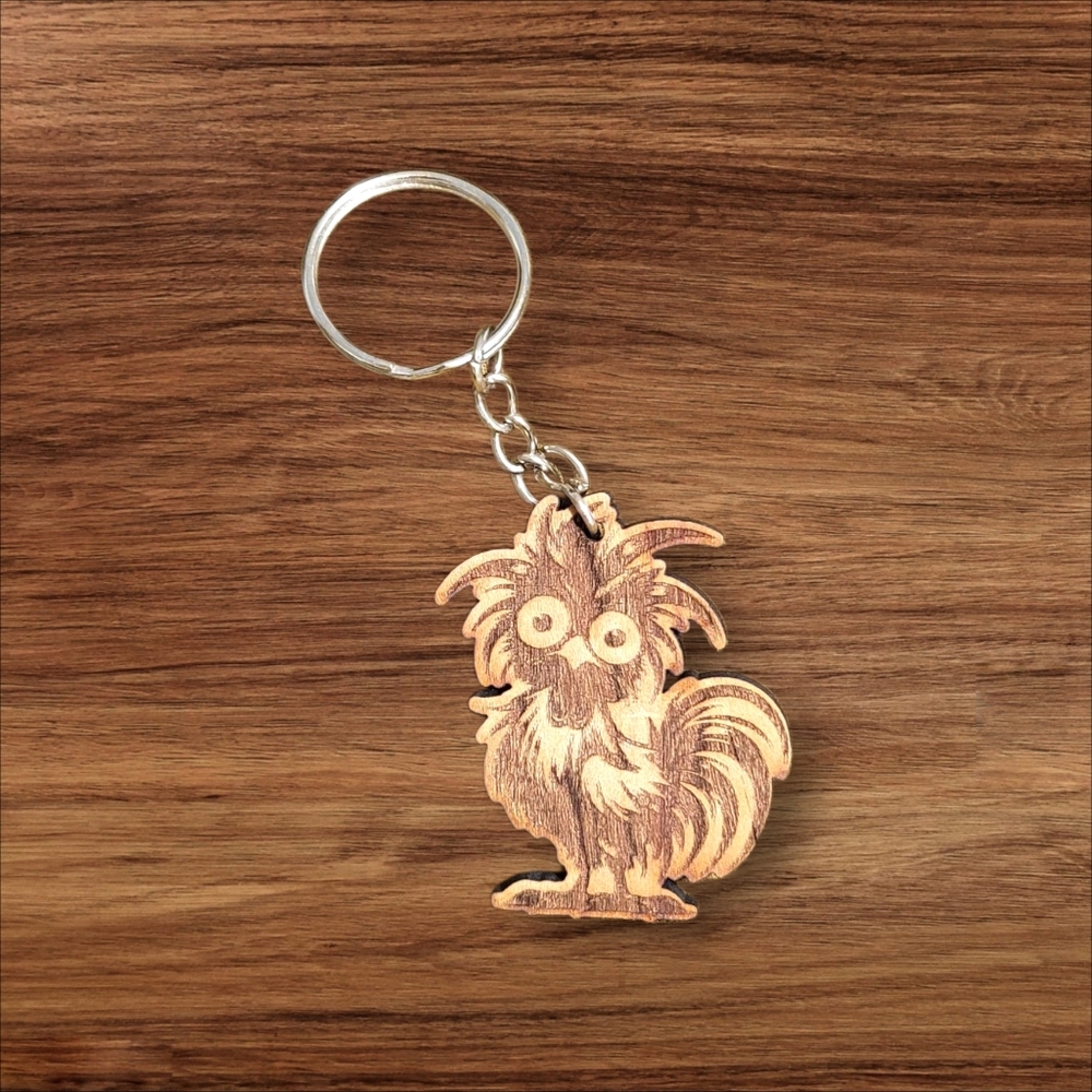🪵 Crazy Chicken Keychain